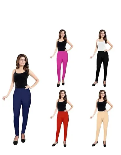 Classic Viscose Solid Leggings For Women Pack of 5