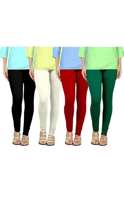 Classic Viscose Solid Leggings For Women Pack of 4