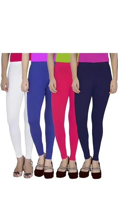 Stylish Viscose Solid Leggings for Women Pack of 4