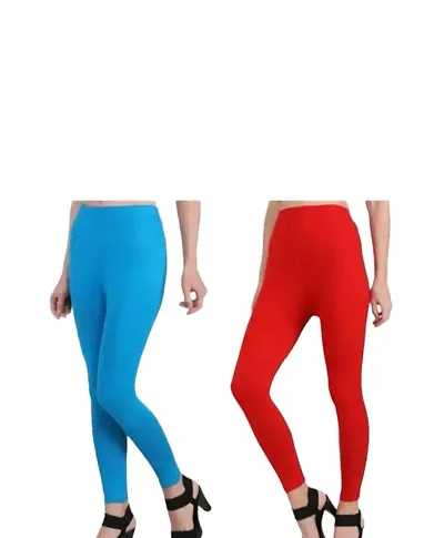 Classic Viscose Solid Leggings For Women Pack of 2