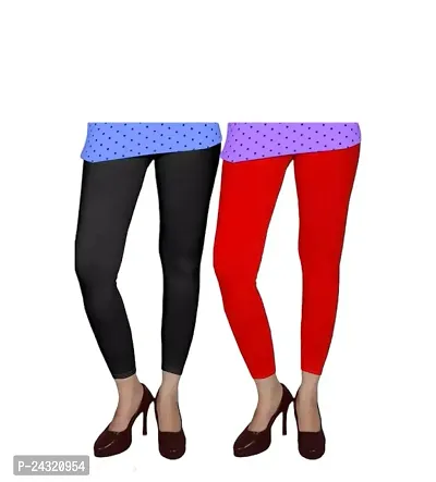 Classic Viscose Solid Leggings For Women Pack of 2-thumb0