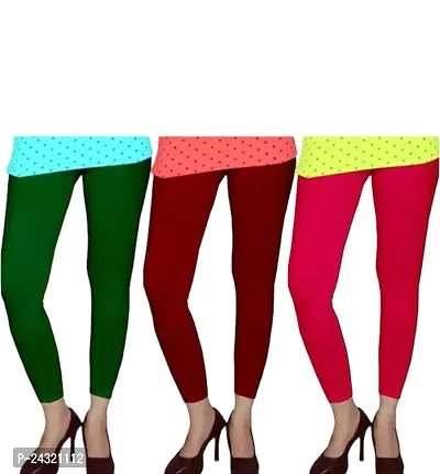 Classic Viscose Solid Leggings For Women Pack of 3-thumb0