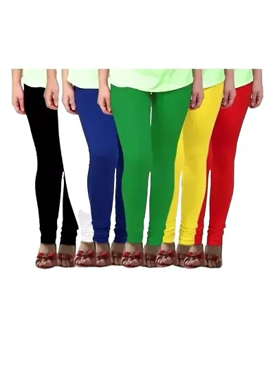Women's Soft And 4 Way Stretchable Churidar Leggings Combo