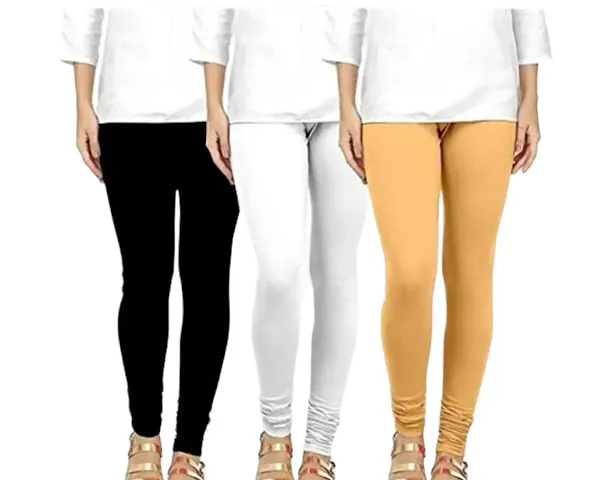 US Trends Chudidar Cotton Leggings for Womens/Girls/Ladies (Pack of 3) Sizes-l/xl/xxl/3xl/4xl/5xl/6xl