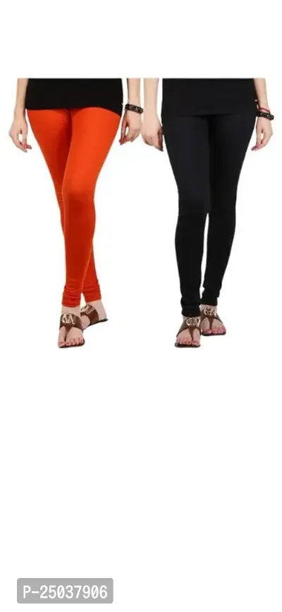 Stylish Fancy Designer Viscose Lycra Solid Leggings For Women Pack Of 2