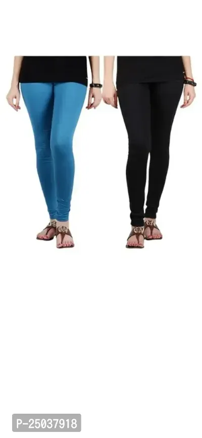 Stylish Fancy Designer Viscose Lycra Solid Leggings For Women Pack Of 2