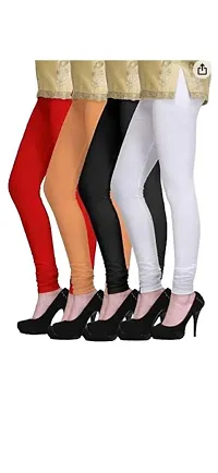 Stylish Cotton Blend Leggings For Women - Pack Of 4