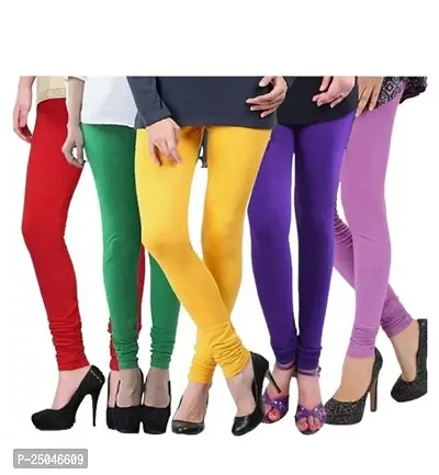 Stylish Fancy Designer Viscose Lycra Solid Leggings For Women Pack Of 5-thumb0