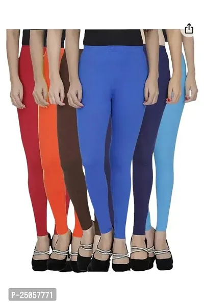 Stylish Fancy Designer Viscose Lycra Solid Leggings For Women Pack Of 6