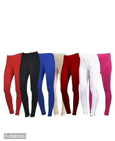 Stylish Fancy Designer Viscose Lycra Solid Leggings For Women Pack Of 7-thumb0