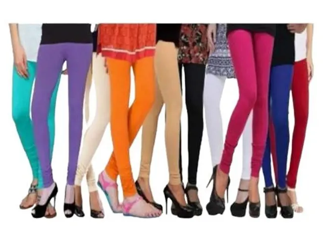 Stylish Fancy Designer Viscose Lycra Solid Leggings For Women Pack Of