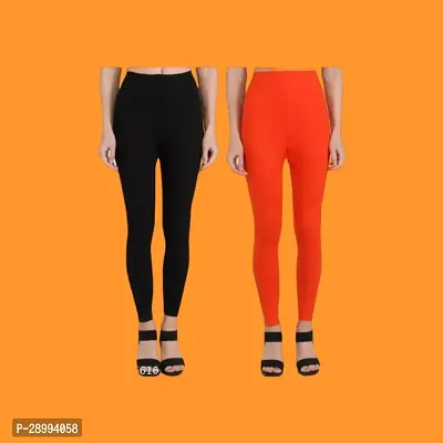 Trendy Solid Viscose Leggings For Women (Pack of 2)-thumb0