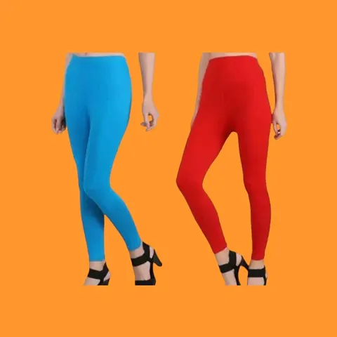 Classic Viscose Solid Leggings For Women Pack of 2