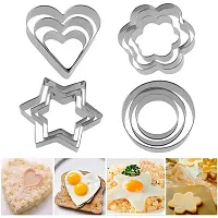 Cookie Cutter Stainless Steel Cookie Cutter with Shape Heart Round Star and Flower (12 Pieces)-thumb3