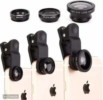 Ephemeral Mobile Camera Photo Lens Fisheye Wide Angle; Macro with Clip Holder Mobile Phone Lens-thumb3
