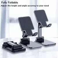 STRIFF FOLD Adjustable Phone Stand Holder, Foldable Tablet Stand Mobile Phone Mount for Desk Compatible with Samsung Galaxy ipad Mini iPhone 11 Series X Xs max All Smartphones Smartphone, Kindle (Blac-thumb1