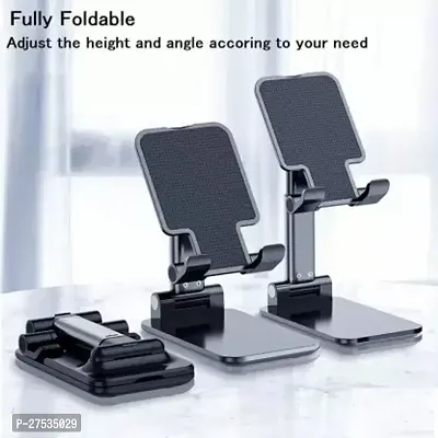 STRIFF FOLD Adjustable Phone Stand Holder, Foldable Tablet Stand Mobile Phone Mount for Desk Compatible with Samsung Galaxy ipad Mini iPhone 11 Series X Xs max All Smartphones Smartphone, Kindle (Blac-thumb2