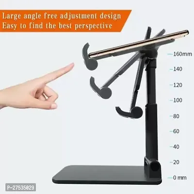 STRIFF FOLD Adjustable Phone Stand Holder, Foldable Tablet Stand Mobile Phone Mount for Desk Compatible with Samsung Galaxy ipad Mini iPhone 11 Series X Xs max All Smartphones Smartphone, Kindle (Blac-thumb3