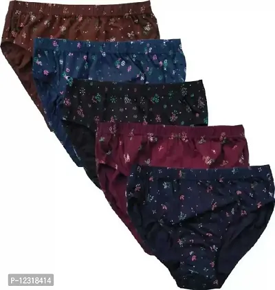 RM Women Pure Cotton Printed Hipster Panties Underwear (Multicolor, XL) (Pack of 5)