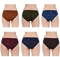 RM Women Pure Cotton Printed Hipster Panties Underwear (Multicolor, 95) (Pack of 6)-thumb1