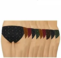 RM Women Cotton Blend Printed Hipster Panties Underwear (Multicolor, M) (Pack of 6)-thumb1