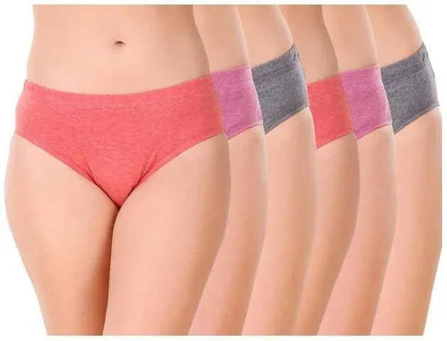 RM Women Blend Solid Hipster Panties Underwear (Multicolor, XL) (Pack of 6)