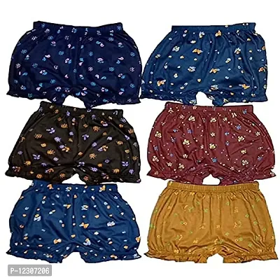 RM Women Hosiery Printed Boy Short Panties Underwear (Multicolor, L) (Pack of 6)-thumb0