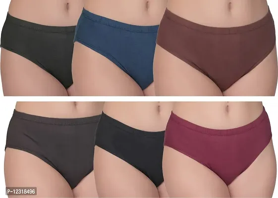 RM Women Cotton Solid Hipster Panties Underwear (Mutlicolor, 100) (Pack of 5)-thumb5