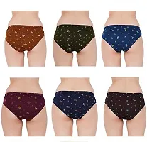 RM Women Pure Cotton Printed Hipster Panties Underwear (Multicolor, 90) (Pack of 6)-thumb1