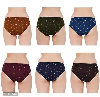 RM Women Pure Cotton Printed Hipster Panties Underwear (Multicolor, 90) (Pack of 6)-thumb2