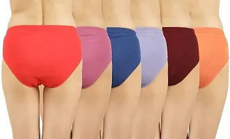 RM Women Cotton Blend Solid Hipster Panties Underwear (Multicolour, L) (Pack of 6)-thumb1