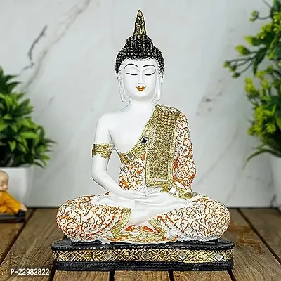 Global Grabbers Polyresin Sitting Buddha Idol Statue Showpiece for Home Decor Decoration Gift Gifting Items