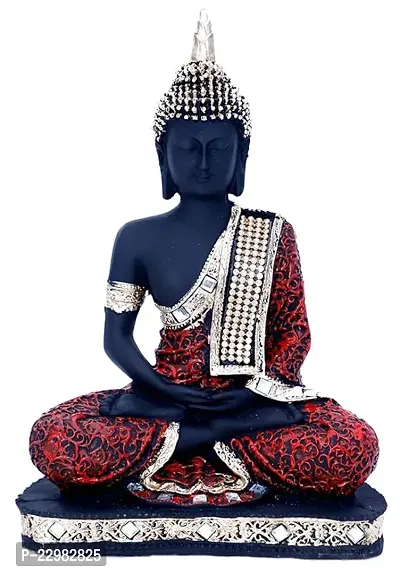 Global Grabbers Polyresin Sitting Buddha Idol Statue Showpiece for Home Decor Decoration Gift Gifting Items-thumb0