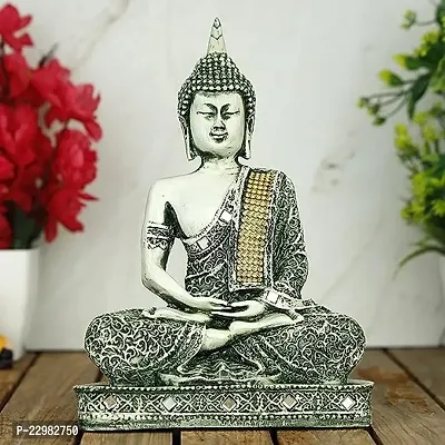 Global Grabbers Polyresin Sitting Buddha Idol Statue Showpiece for Home Decor Decoration Gift Gifting Items