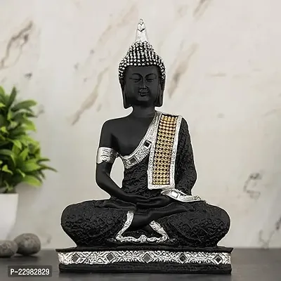 Global Grabbers Polyresin Sitting Buddha Idol Statue Showpiece for Home Decor Decoration Gift Gifting Items