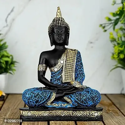 Global Grabbers Polyresin Sitting Buddha Idol Statue Showpiece for Home Decor Decoration Gift Gifting Items