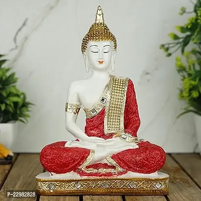 Global Grabbers Polyresin Sitting Buddha Idol Statue Showpiece for Home Decor Decoration Gift Gifting Items-thumb0