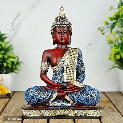 Global Grabbers Polyresin Sitting Buddha Idol Statue Showpiece for Home Decor Decoration Gift Gifting Items