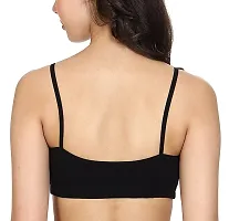 LADY CHOICE Women's Nylon Non Padded Wire Free Sports Bra (airbra-thin-straps-black-skin-red_Multicolor_Free Size, 28 To 36)-thumb4