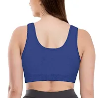 LADYCHOICE Women Nylon Spandex Non Padded Non-Wired Air Sports Bra (Pack of 3) (Black-Brown-NavyBlue)-thumb3