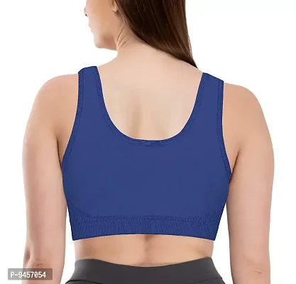 LADYCHOICE Women Nylon Spandex Non Padded Non-Wired Air Sports Bra (Pack of 3) (Black-Brown-NavyBlue)-thumb4