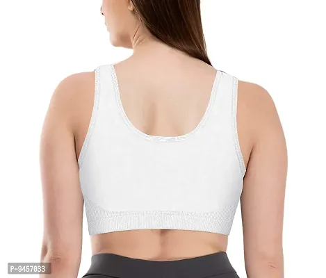 LADYCHOICE Women Nylon Spandex Non Padded Non-Wired Air Sports Bra (Pack of 3) (White-Black-BabyPink)-thumb4