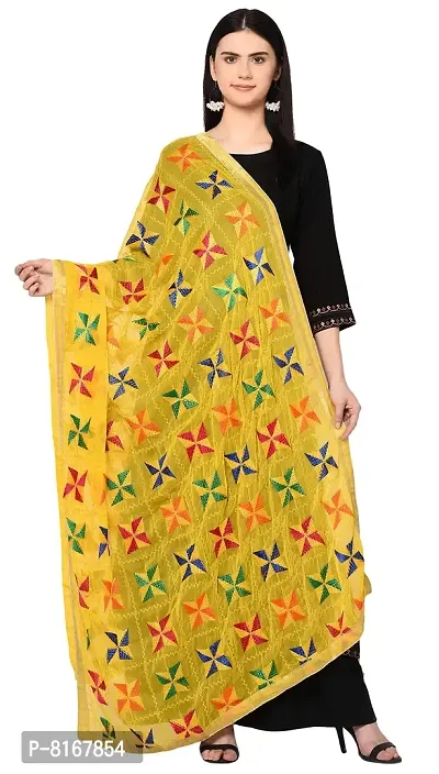 Women's Phulkari Booti Chiffon Dupatta (VEER-D03_Multicolour_Free Size)