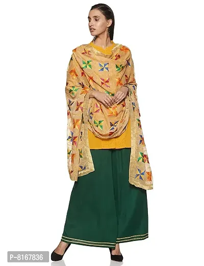 Women's Phulkari Booti Chiffon Dupatta (VEER-D03_Multicolour_Free Size)