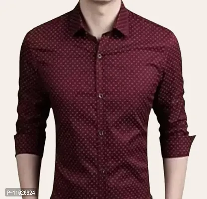 Maroon Cotton Solid Casual Shirts For Men-thumb0