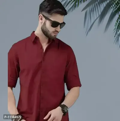 Classic Cotton Solid Casual Shirts for Men-thumb0