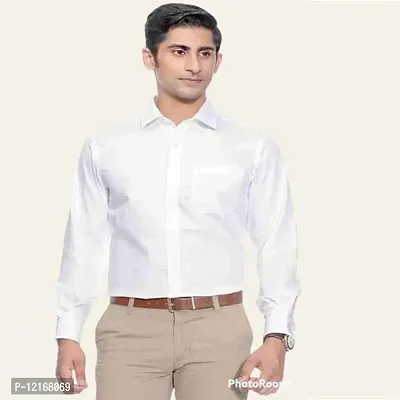 Cotton Shirt for Mens || Plain Solid Full Sleeve Shirt || Regular Fit Casual Shirts for Mens || Pack of 1-thumb0