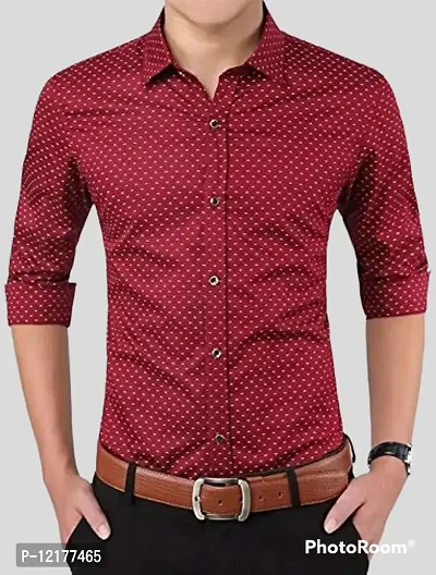 Trending Dotted Shirt For Men, Mens Regular Fit Cotton Casual Shirt for Men Full Sleeve Pack Of 1-thumb0