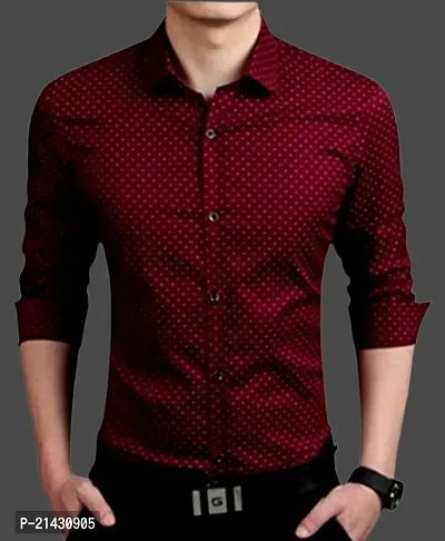 Trending Dotted Shirt For Men, Mens Regular Fit Casual Shirt for Men Full Sleeve Pack Of 1-thumb0