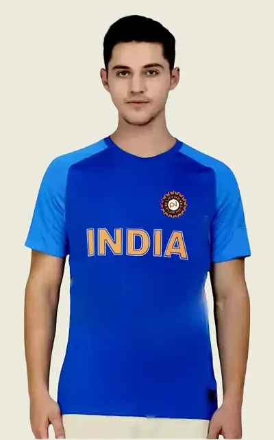 Trendy Indian Cricket Team Polycotton Round Jersey